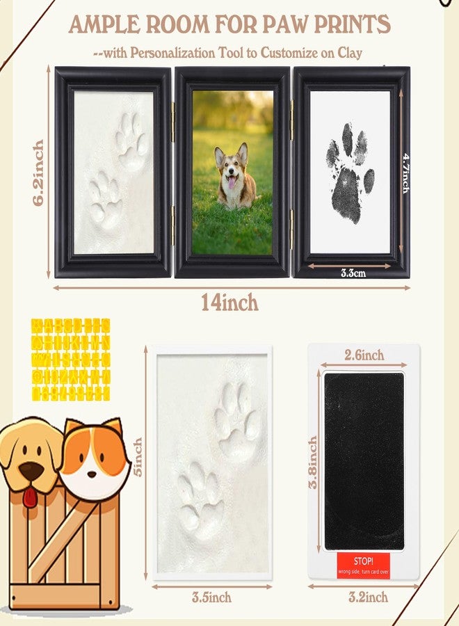 wutfuooo Ink&Clay Paw Print Kit Keepsake,Inkless Ink Pad & Soft Clay for Dogs/Cats Paw Prints,Pet Paw Print Impression Kit,Paw Print Stamp Pad for Dogs or Cats,DIY Gifts for Pet Owners-Black - Image 2